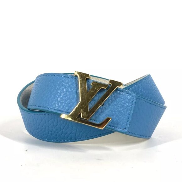 LOUIS VUITTON N9040W Bicolor LV buckle reversible belt blue/White - Picture 1 of 11